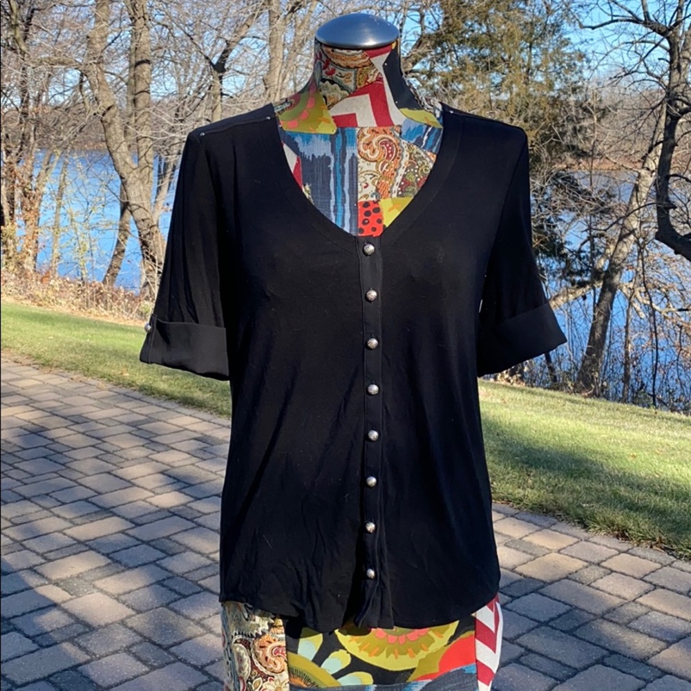 Black button down shirt